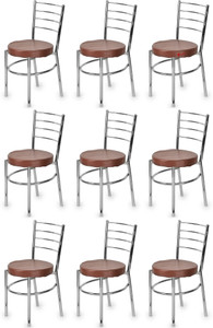 goyalson dining chair for home office restaurants hotels metal dining chair set of 9 finish color - brown