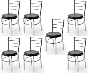 goyalson dining chair for home office restaurants hotels metal dining chair set of 7 finish color - black