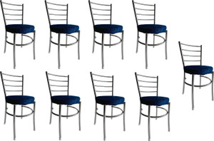 goyalson dining chair for home office restaurants hotels metal dining chair set of 9 finish color - blue