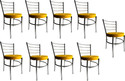 GOYALSON Dining chair for home office restaurants hotels Metal Dining Chair (Set of 9, Finish Color - yellow)