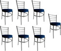 GOYALSON Dining chair for home office restaurants hotels Metal Dining Chair (Set of 7, Finish Color - blue)