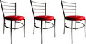 GOYALSON Dining chair for home office restaurants hotels Metal Dining Chair (Set of 3, Finish Color - red)