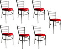 GOYALSON Dining chair for home office restaurants hotels Metal Dining Chair (Set of 7, Finish Color - red)