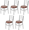 GOYALSON Dining chair for home office restaurants hotels Metal Dining Chair (Set of 5, Finish Color - brown)
