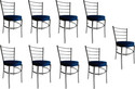 GOYALSON Dining chair for home office restaurants hotels Metal Dining Chair (Set of 9, Finish Color - blue)