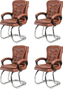 goyalson ergonomic visitor chair for office  home comfortable  durable design leatherette office adjustable arm chair