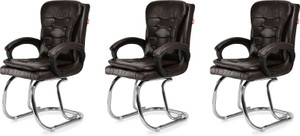 goyalson ergonomic visitor chair for office  home comfortable  durable design leatherette office adjustable arm chair