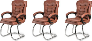 goyalson ergonomic visitor chair for office  home comfortable  durable design leatherette office adjustable arm chair