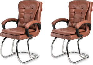 goyalson ergonomic visitor chair for office  home comfortable  durable chair leatherette office adjustable arm chair