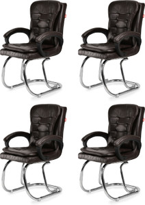 goyalson ergonomic visitor chair for office  home comfortable  durable design leatherette office adjustable arm chair