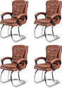 GOYALSON Ergonomic Visitor Chair for Office & Home Comfortable & Durable Design Leatherette Office Adjustable Arm Chair