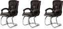 GOYALSON Ergonomic Visitor Chair for Office & Home Comfortable & Durable Design Leatherette Office Adjustable Arm Chair