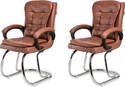 GOYALSON Ergonomic Visitor Chair for Office & Home Comfortable & Durable Chair Leatherette Office Adjustable Arm Chair