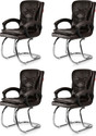 GOYALSON Ergonomic Visitor Chair for Office & Home Comfortable & Durable Design Leatherette Office Adjustable Arm Chair