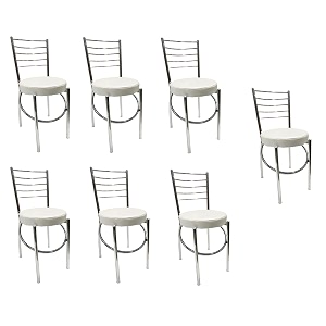goyalson office home study chair ergonomic dining chair hotel restaurant chair with steel chrome polish and leatherite seat 7 grey
