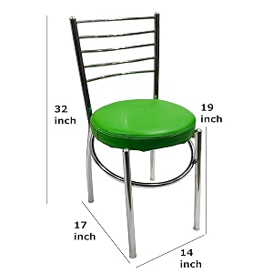 goyalson office home study chair ergonomic dining chair hotel restaurant chair with steel chrome polish and leatherite seat 4 green