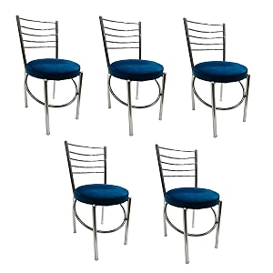 goyalson office home study chair ergonomic dining chair hotel restaurant chair with steel chrome polish and leatherite seat 5 blue