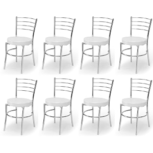 goyalson office home study chair ergonomic dining chair hotel restaurant chair with steel chrome polish and leatherite seat 8 grey
