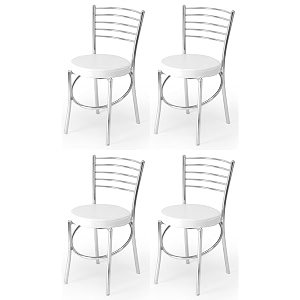 goyal steel amp furniture office home study ergonomic dining chair hotel restaurant chair with steel chrome polish and leatherite seat 4 grey standard