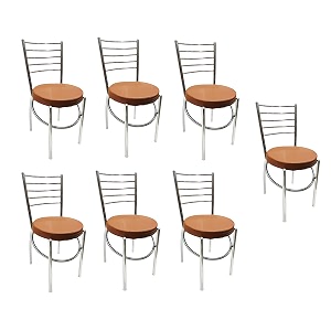 goyalson office home study chair ergonomic dining chair hotel restaurant chair with steel chrome polish and leatherite seat 7 brown