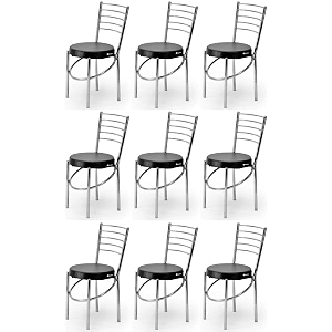 goyalson office home study chair ergonomic dining chair hotel restaurant chair with steel chrome polish and leatherite seat 9 black