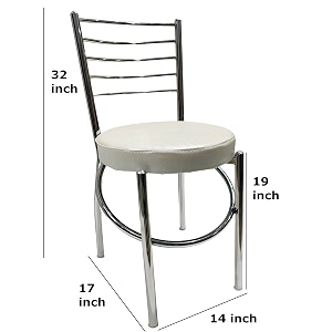 goyalson office home study chair ergonomic dining chair hotel restaurant chair with steel chrome polish and leatherite seat 10 grey