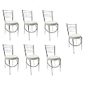 GOYALSON Office Home Study Chair Ergonomic Dining Chair Hotel Restaurant Chair with Steel Chrome Polish and leatherite seat (7, Grey)