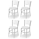 Goyal steel &amp; furniture Steel Dining Chair with Cushion Comfortable Multi-Purpose Chair Heavy Duty for Café, Study, Hostel, Restaurant, Home, Office (4, Grey, Standard)
