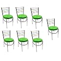 GOYALSON Office Home Study Chair Ergonomic Dining Chair Hotel Restaurant Chair with Steel Chrome Polish and leatherite seat (7, Green)