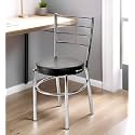 Goyal steel &amp; furniture Steel Dining Chair with Cushion Comfortable Multi-Purpose Chair Heavy Duty for Café, Study, Hostel, Restaurant, Home, Office (1, Black, Standard)