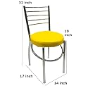 GOYALSON Office Home Study Chair Ergonomic Dining Chair Hotel Restaurant Chair with Steel Chrome Polish and leatherite seat (10, Yellow)