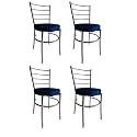 Goyal steel &amp; furniture Steel Dining Chair with Cushion Comfortable Multi-Purpose Chair Heavy Duty for Café, Study, Hostel, Restaurant, Home, Office (4, Blue, Standard)