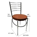 GOYALSON Office Home Study Chair Ergonomic Dining Chair Hotel Restaurant Chair with Steel Chrome Polish and leatherite seat (2, Brown)