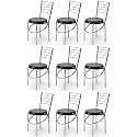 GOYALSON Office Home Study Chair Ergonomic Dining Chair Hotel Restaurant Chair with Steel Chrome Polish and leatherite seat (9, Black)