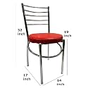 GOYALSON Office Home Study Chair Ergonomic Dining Chair Hotel Restaurant Chair with Steel Chrome Polish and leatherite seat (1, Red)