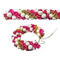 Handmade Floral Hair Gajra Garland, Set of 2 Bridal &amp; Bridesmaid Hair Accessories, Indian Wedding Bun Juda Tiara Veni, Reusable Traditional Hair Jewelry