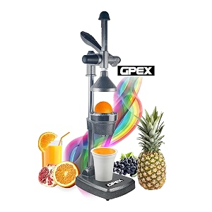 gpex hand press citrus juicer manual juice machine for instant squeezer for fruits and vegetables - cold press juicer grey