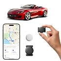 GPS Tracker for Vehicles, 1PCS Real Time Tracking Tracker Device for Vehicles, Work with Find My (iOS Only), MINI Magnetic Car Tracker Device Hidden, No Monthly Fee GPS Tracker, Super Magnetic, Black