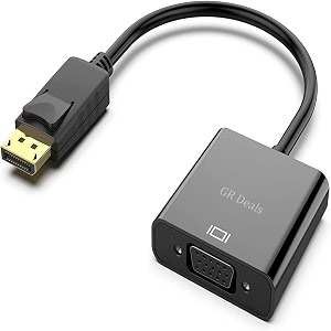 displayport dp to vga adapter gold-plated displayport to vga adapter male to female compatible with computer desktop laptop pc monitor projector black