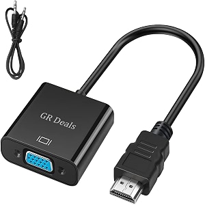 gold plated hdmi to vga adapter male to female hdmi to vga with 35 mm audio cable for computer desktop laptop pc monitor projector full hdtv black