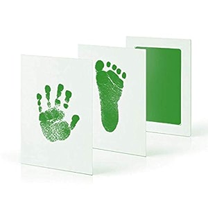 grab classy safe inkless baby handprint and baby footprint ink pad with imprint cards 100 non-toxic amp mess free safe for newborn baby and toddlers green 0-6 months