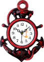 GrabBasket Analog 31 cm X 24 cm Wall Clock (Red, Black, With Glass, Standard)