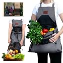 Grace and August Gardening Apron with Pockets for Women & Men - Garden Apron 7 Pockets & Internal Drawstring Bag - Great Gift
