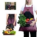 Grace and August Gardening Apron with Pockets for Women & Men - Garden Apron 7 Pockets & Internal Drawstring Bag - Great Gift