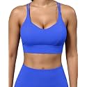 Grace Form Sports Bra for Women Strappy Medium Support Push Up Padded Sports Bra for Running Workout Bra Yoga Bra