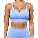 Grace Form Sports Bra for Women Strappy Medium Support Push Up Padded Sports Bra for Running Workout Bra Yoga Bra