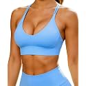 Grace Form Sports Bra for Women Strappy Medium Support Push Up Padded Sports Bra for Running Workout Bra Yoga Bra