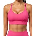 Grace Form Sports Bra for Women Strappy Medium Support Push Up Padded Sports Bra for Running Workout Bra Yoga Bra