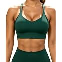 Grace Form Sports Bra for Women Strappy Medium Support Push Up Padded Sports Bra for Running Workout Bra Yoga Bra