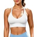 Grace Form Sports Bra for Women Strappy Medium Support Push Up Padded Sports Bra for Running Workout Bra Yoga Bra